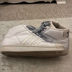 Adidas White and Gray High-Top Sneakers